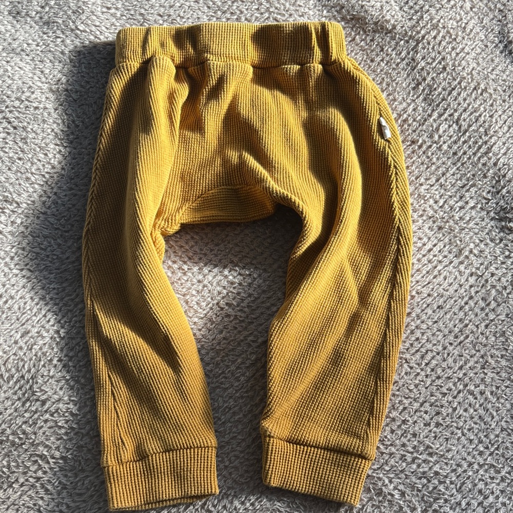 Cozy Mustard Kids Jogger Pants